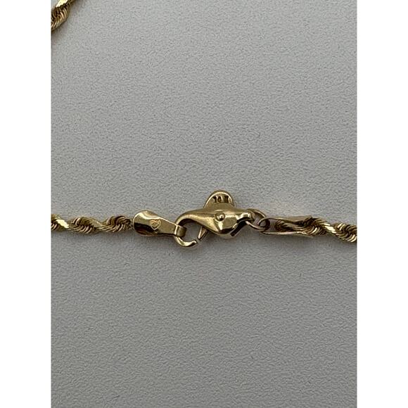 14K Gold Rope Chain Lobster Clasp Necklace - Picture 3 of 7